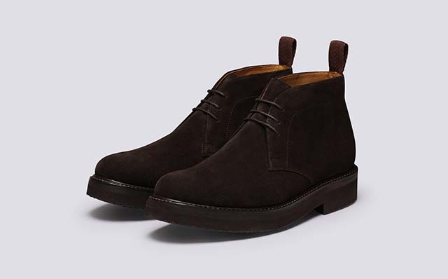 Grenson Clement Mens Chelsea Boots in Peat Suede GRS113358